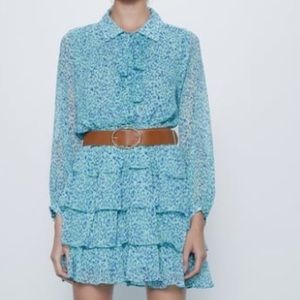 Zara tiered belted dress